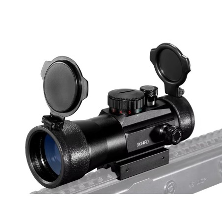Red Dot 3x44 avec Zoom, Point Rouge et Vert – Rail 11/22 mm – Résistan