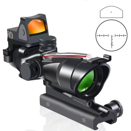 Viseur Point Rouge ACOG 4x32 avec Micro Red Dot RMR Amovible et Platin