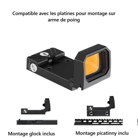 Viseur Point Rouge Mini Pliable Flip-Up – 3 MOA avec Montage Picatinny