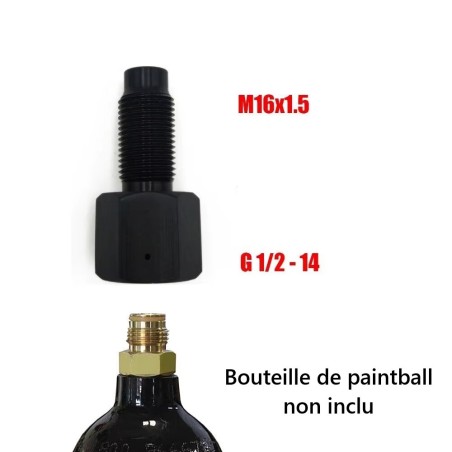 Adaptateur CO2 88 vers systeme HPA / bouteille paintball (G1/2-14)
