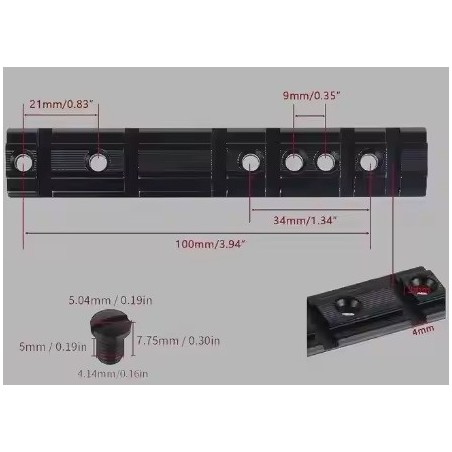 Embase Rail Weaver et 11 mm pour Carabine Ruger 10/22 – Aluminium, Dou
