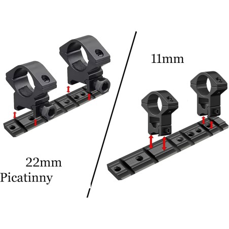 Embase Rail Weaver et 11 mm pour Carabine Ruger 10/22 – Aluminium, Dou