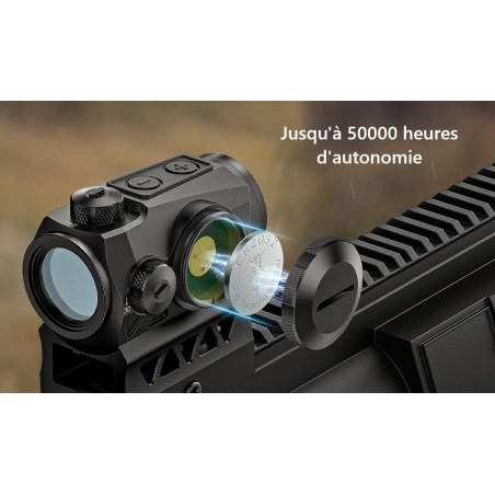 Red Dot MRS 2MOA pour tous calibres avec élévateur tunnel pour rail picatinny