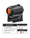 Red Dot MRS 2MOA pour tous calibres avec élévateur tunnel pour rail picatinny