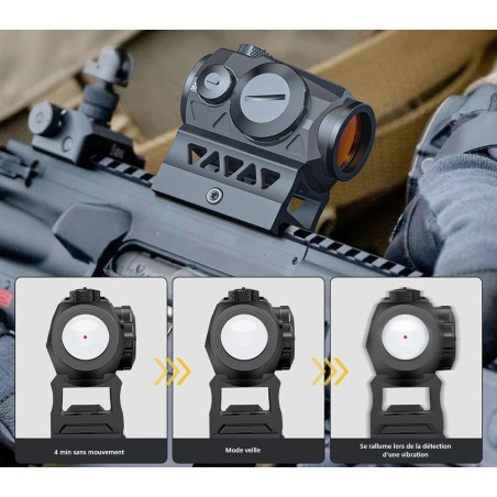 Red Dot MRS 2MOA pour tous calibres avec élévateur tunnel pour rail picatinny