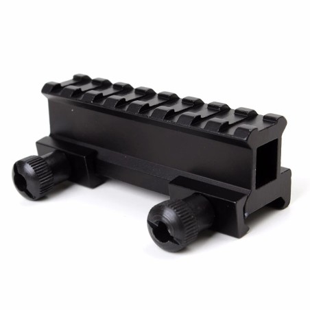Réhausse de rail picatinny de 2,5 cm et 8,5 cm de long avec attache sans outil