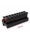 Réhausse de rail picatinny de 2,5 cm et 8,5 cm de long avec attache sans outil