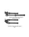 Bipied tactique rotatif et pivotant avec fixation attache rapide pour rail picatinny
