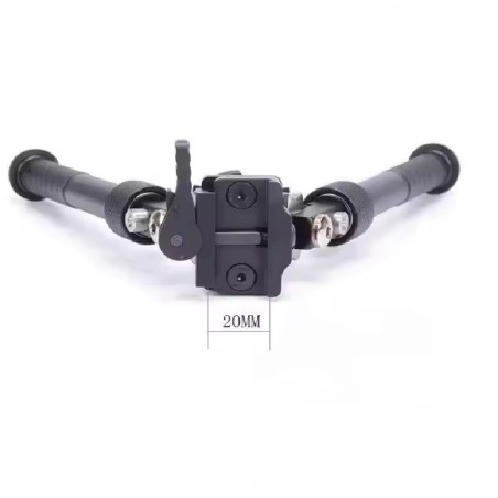Bipied tactique rotatif et pivotant avec fixation attache rapide pour rail picatinny