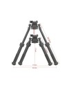 Bipied tactique rotatif et pivotant avec fixation attache rapide pour rail picatinny