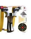Pack Fronde de chasse / lance pierre noir avec laser, cibles, elastiques et billes en metal