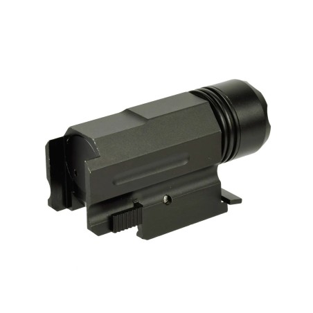 Lampe tactique strobo / zoom pour rail picatiny avec pile rechargeable