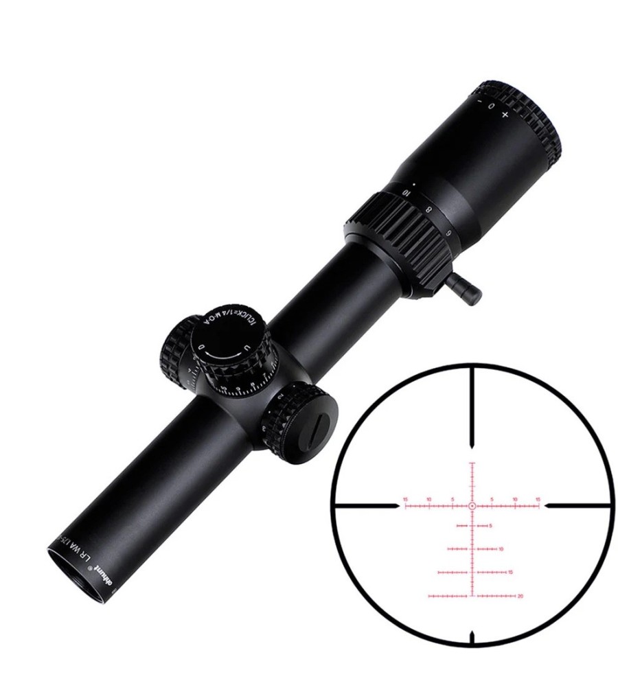 Lunette 1,75-10x24 LR WA SFP tube de 30 mm et colliers aux choix