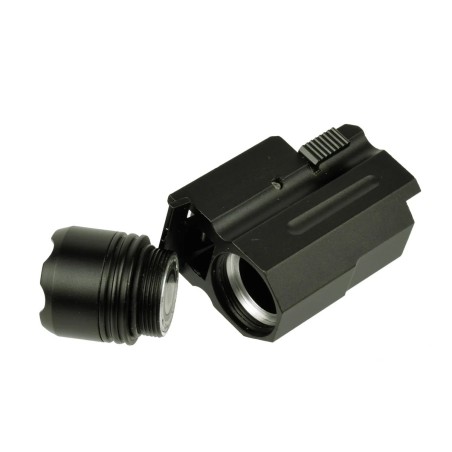 Lampe tactique strobo / zoom pour rail picatiny avec pile rechargeable