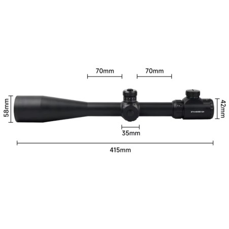 Lunette de tir 10-40x50 SFP réticule lumineux avec colliers aux choix