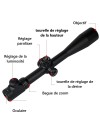 Lunette de tir 10-40x50 SFP réticule lumineux avec colliers aux choix