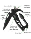 Mousqueton tactique multifonction avec couteau en acier inoxydable