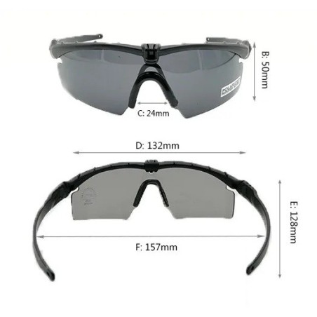 Lunette de protection avec 4 verres interchangeables dont un polarisé