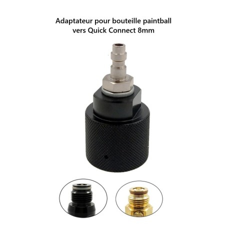 Adaptateur Quick connect 8mm pour remplissage ou connection rapide avec bouteille paintball HPA