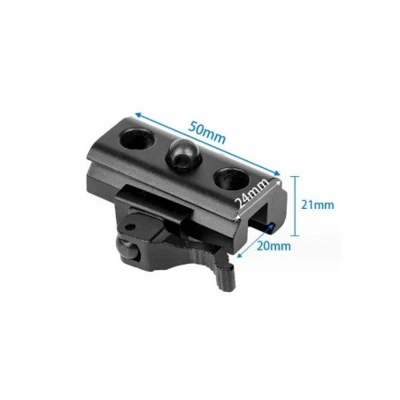 Adaptateur Grenadière pour bipied avec attache rapide sur rail Picatinny/weaver