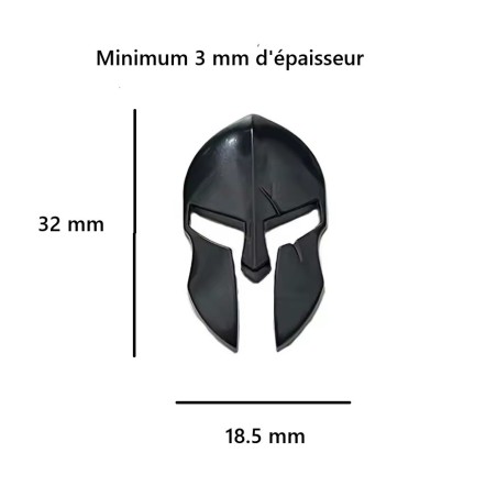 Un autocollants 3D en métal Spartiate noir mat