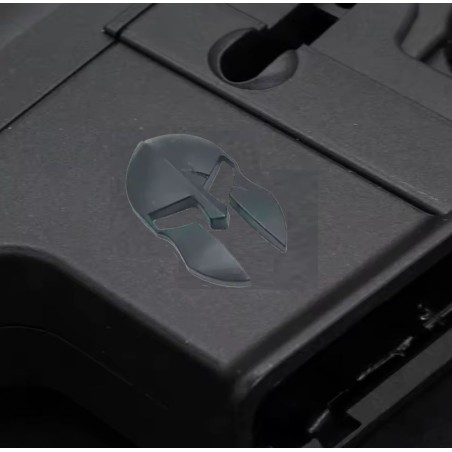 Un autocollants 3D en métal Spartiate noir mat