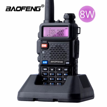 Talkie Walkie (X2) Baofeng UV-5R, 8 Watts, longue portée 12km (compatible Chirp cable usb fourni)