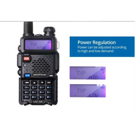 Talkie Walkie (X2) Baofeng UV-5R, 8 Watts, longue portée 12km (compatible Chirp cable usb fourni)