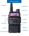 Talkie Walkie (X2) Baofeng UV-5R, 8 Watts, longue portée 12km (compatible Chirp cable usb fourni)