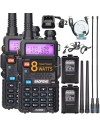 Talkie Walkie (X2) Baofeng UV-5R, 8 Watts, longue portée 12km (compatible Chirp cable usb fourni)