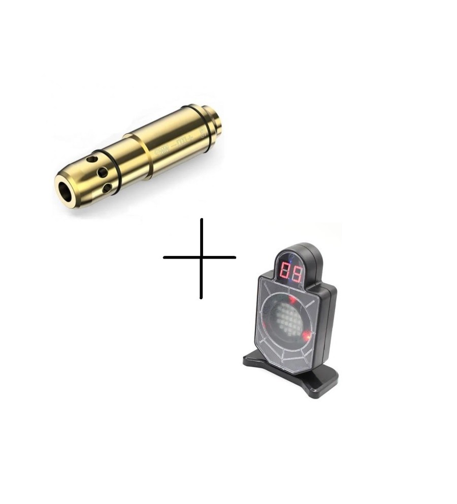 Cible électronique et 6 Cartouches laser de manipulation et de tir d'entrainement pour 38 SPL