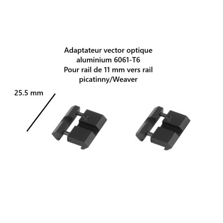 Lot de 2 adaptateurs Vector optics pour rails 11 mm vers picatinny/weaver
