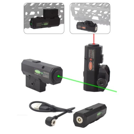 Laser vert tactique rechargeable pour montage sur rail picatinny weaver et Mlok