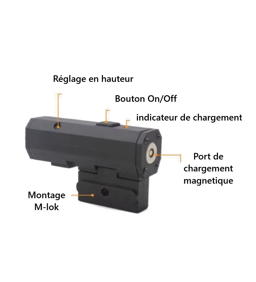 Viseur Laser Rouge Rechargeable Magnétique – Rail Picatinny/Weaver – AKTYAN Pour Pistolet, Fusil, Chasse – Garantie 5 Ans