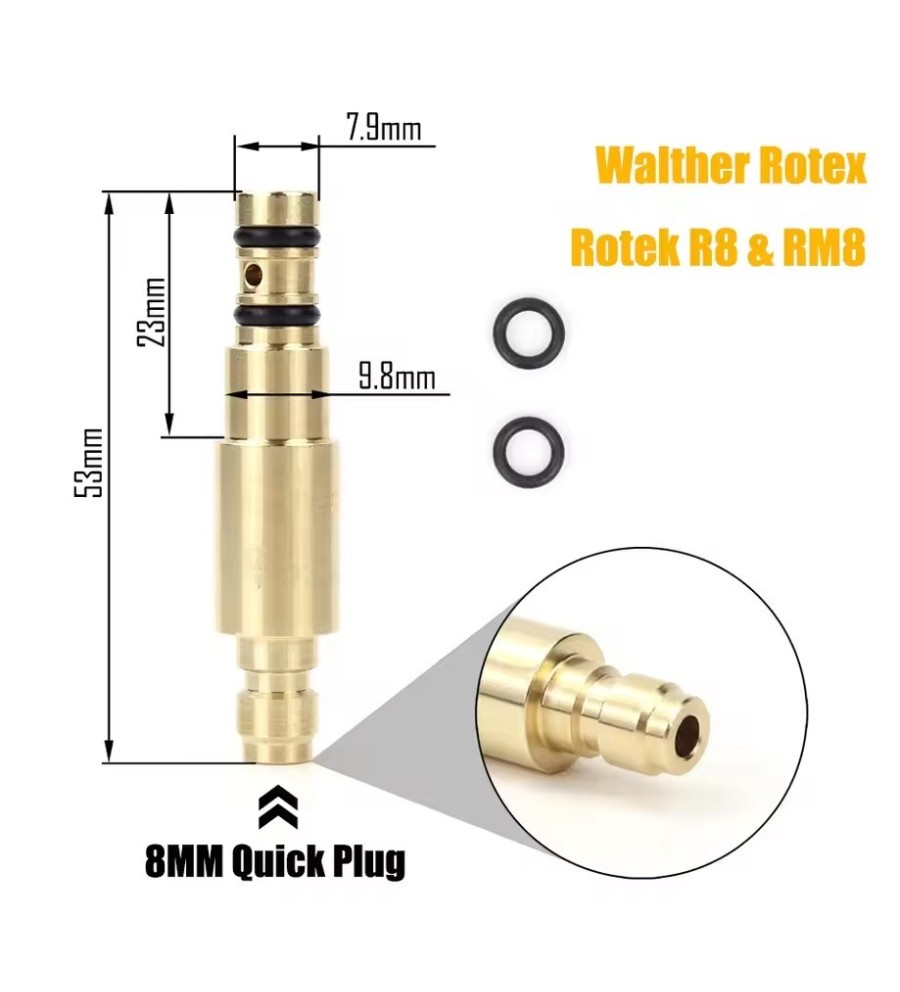 Embout de remplissage PCP pour Walther Rotex / Rotek R8 et RM8