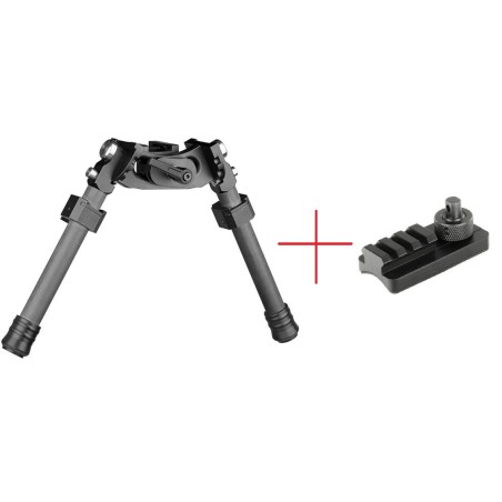Bipied tactique pivotant en Fibre de Carbone pour rail picatinny et attache grenadière