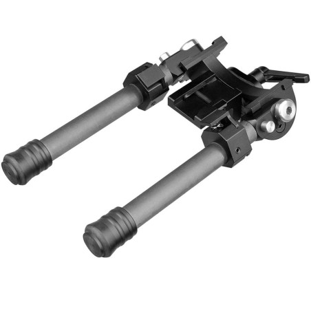Bipied tactique pivotant en Fibre de Carbone pour rail picatinny et attache grenadière
