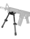 Bipied tactique pivotant en Fibre de Carbone pour rail picatinny et attache grenadière