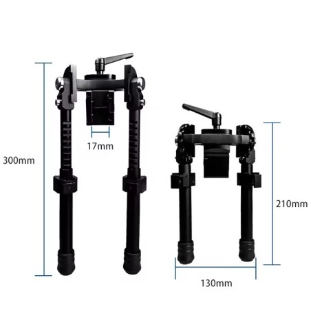 Bipied tactique pivotant en Fibre de Carbone pour rail picatinny et attache grenadière