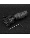 Poignée tactique noire ergonomique rétractable pour rail picatinny/weaver