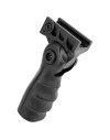 Poignée tactique noire ergonomique rétractable pour rail picatinny/weaver