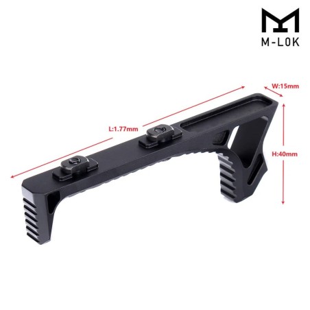Handstop tactique incurvé en metal pour attache M-lok