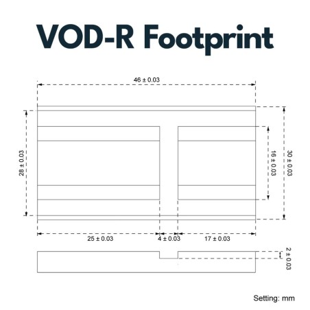 Adaptateur de Rail VOD (aimpoint) Vector optics pour montage sur rail picatinny weaver (H:6mm)