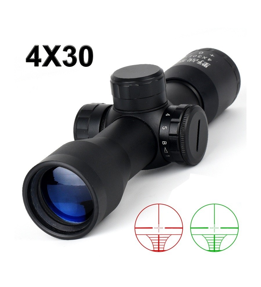 Lunette de tir 4x30EG compacte avec réticule lumineux colliers 11 ou 22 mm