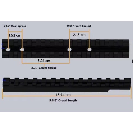 Embase rail picatinny pour Beneli Super Black II/III/M1/M2/M3/M4 / Stoeger M3000, M3500