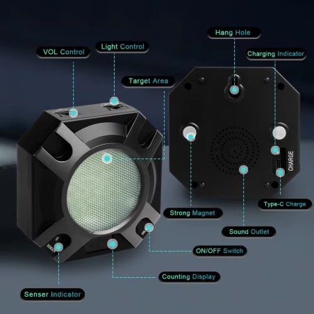 Cible electronique rechargeable type biathlon pour laser d'entrainement