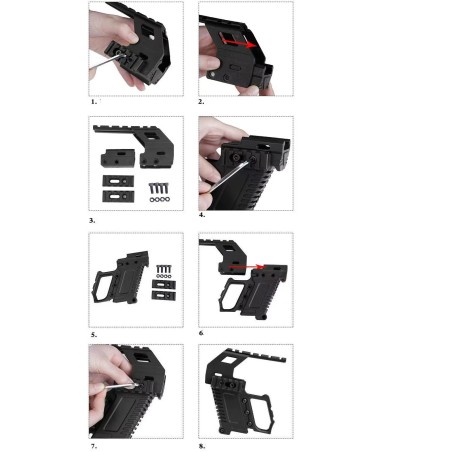 Kit rail tactique pour Glock série de couleur noire
