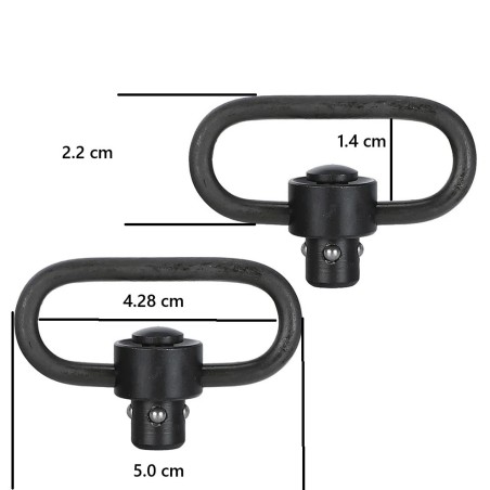 Lot de deux Attaches sangles QD (1,64"/4,2cm)