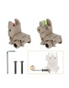 Hausse et guidon Tan en fibre optique rabattable type AR15 avec platine amovible pour rail picatinny