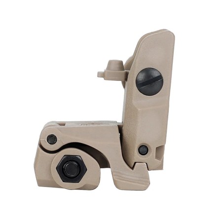 Hausse et guidon Tan en fibre optique rabattable type AR15 avec platine amovible pour rail picatinny